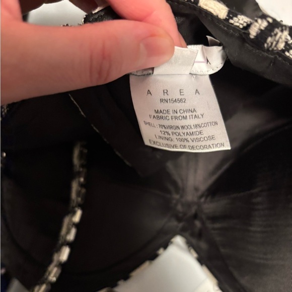 AREA Houndstooth Heart Wool Blend Crop Top size 0 - Picture 6 of 6